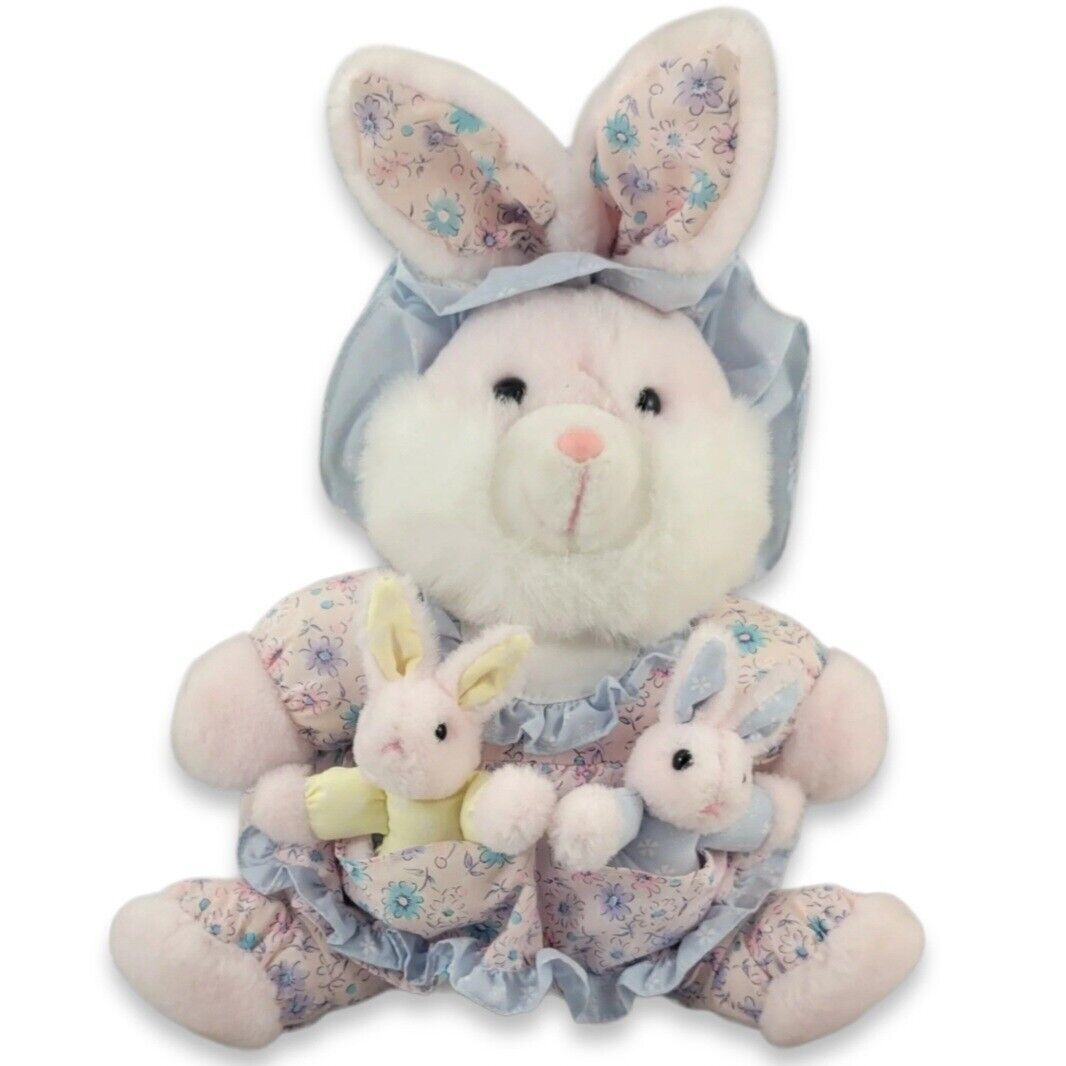 Easter Bunny Rabbit Stuffed Animal TB Trading Co Purple Kids Plush Toy Vintage