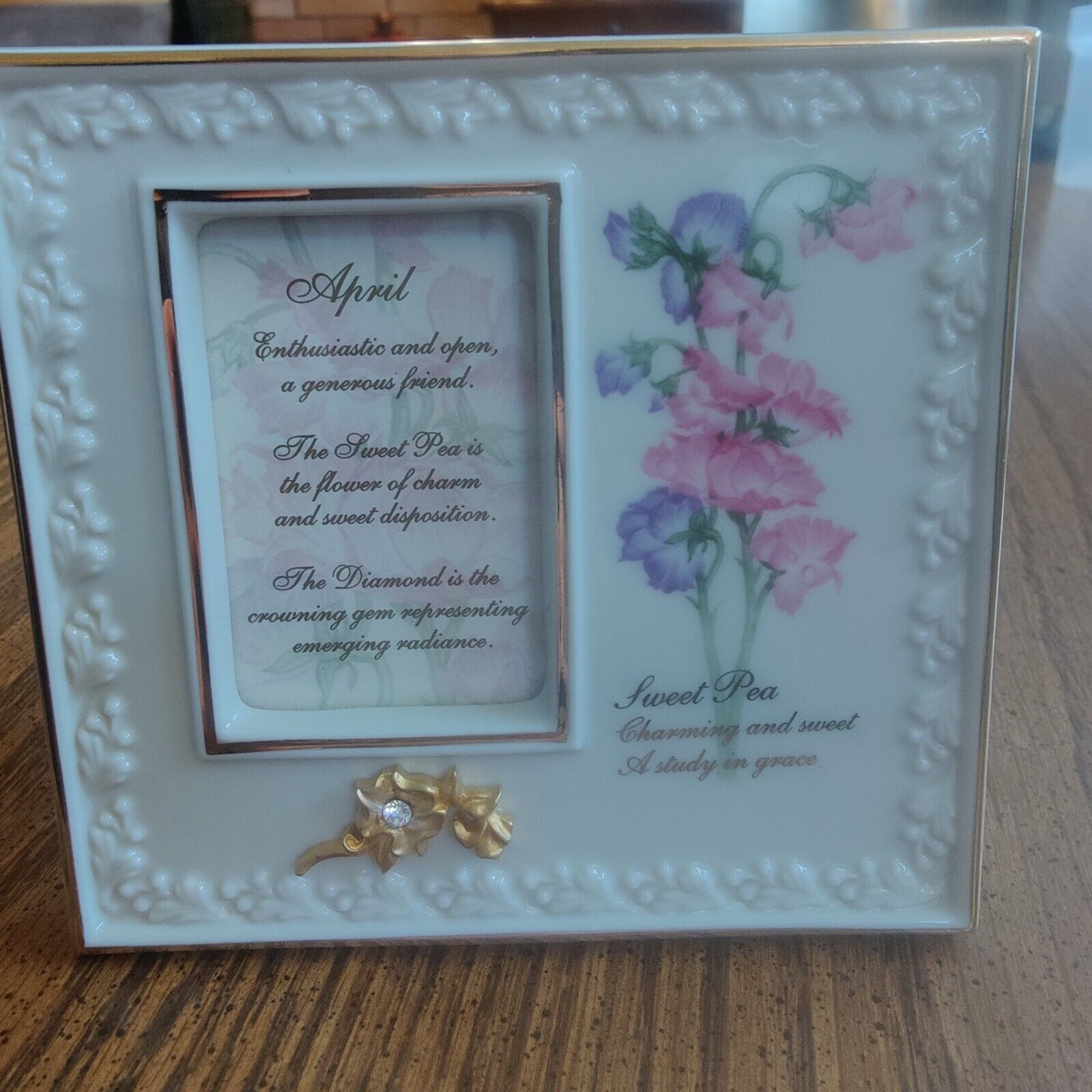 Lenox April China Frame With Verse\'s And Flowers.  5\