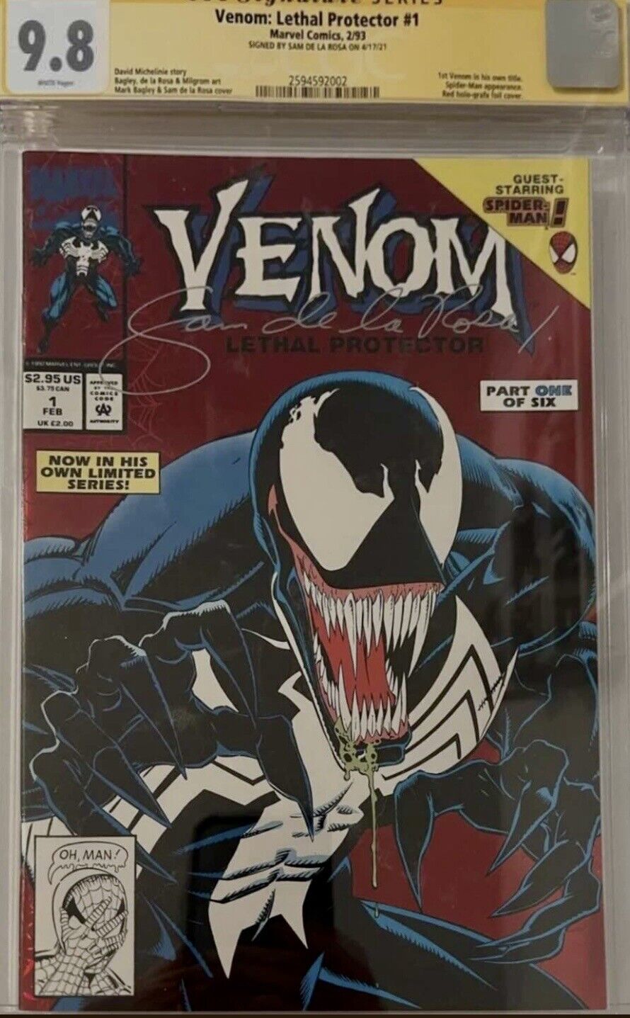 Venom: Lethal Protector #1 Marvel CGC 9.8 Signed
