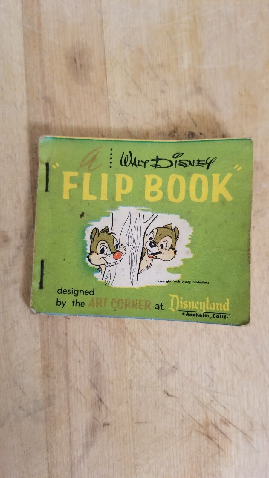Vintage 1960’s Disneyland Disney Art Corner Chip n Dale Chipmunks Flip Book