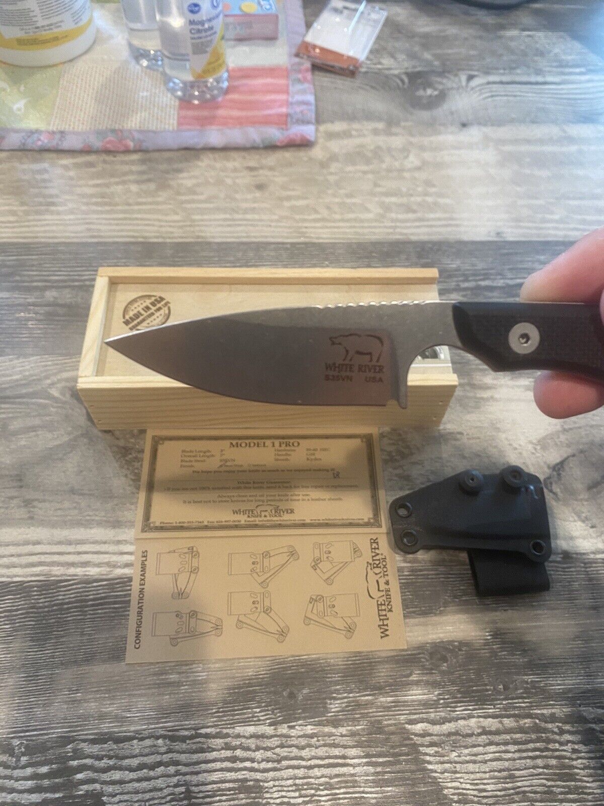 white river knives M1 Backpacker Pro with Black Textured G-10 Handles S35vn.