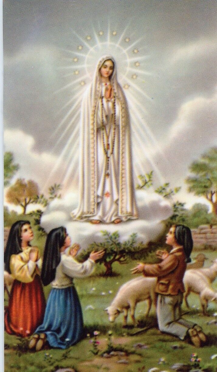 OUR LADY OF FATIMA - Laminated  Holy Cards.  QUANTITY 25 CARDS