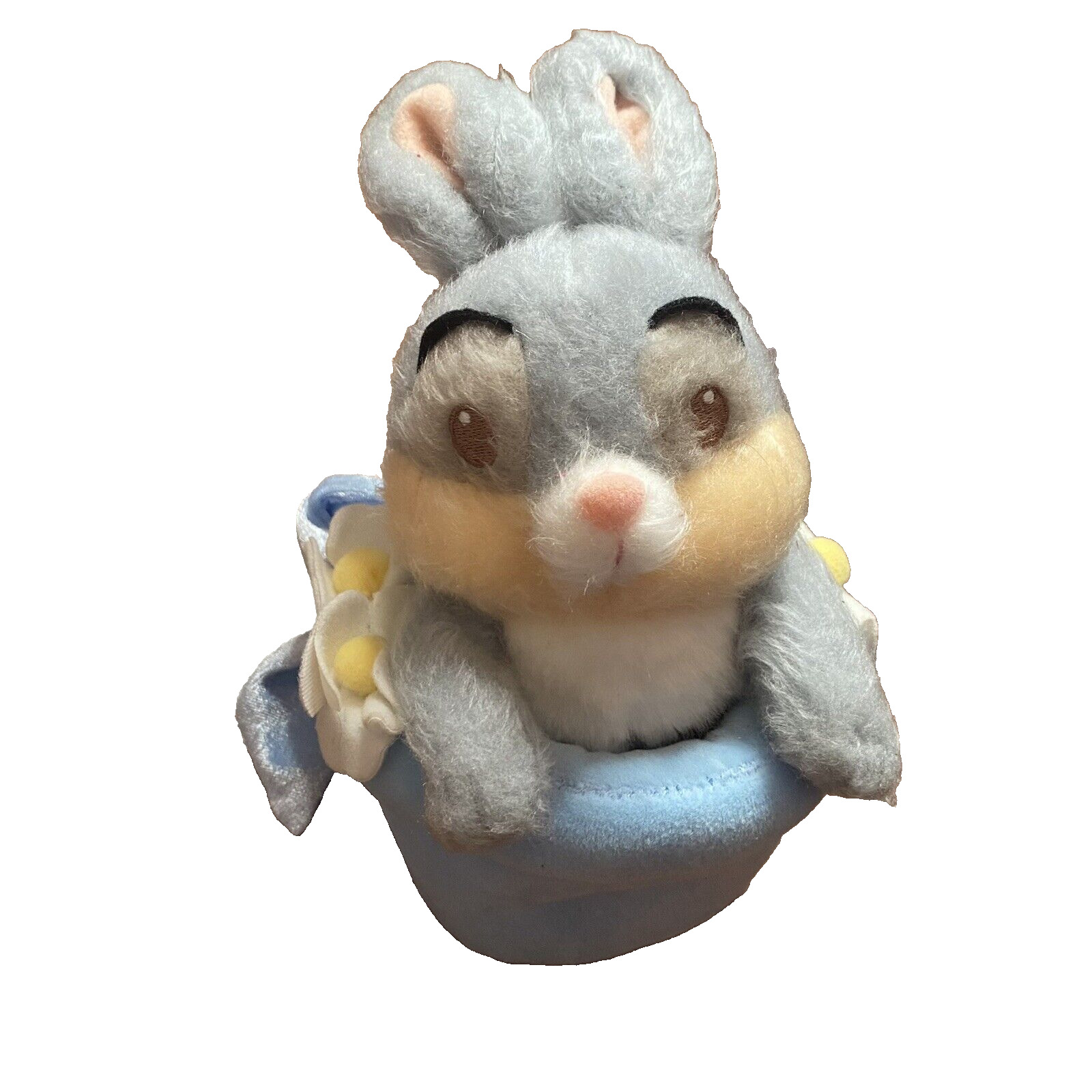 Disney Store Thumper Bunny Blue Flowerpot Bambi Rabbit Plush Stuffed Animal