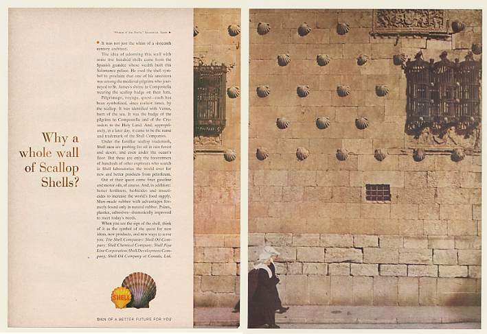 1961 Palace of the Shells Salamanca Spain Shell Oil Ad