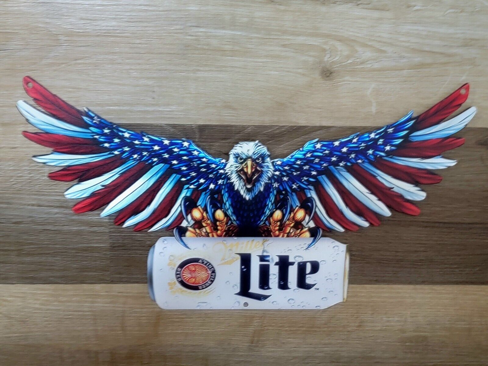 American Eagle Miller Lite  Metal Sign Man Cave  Bar Pub  Decor 15.5x9 In 