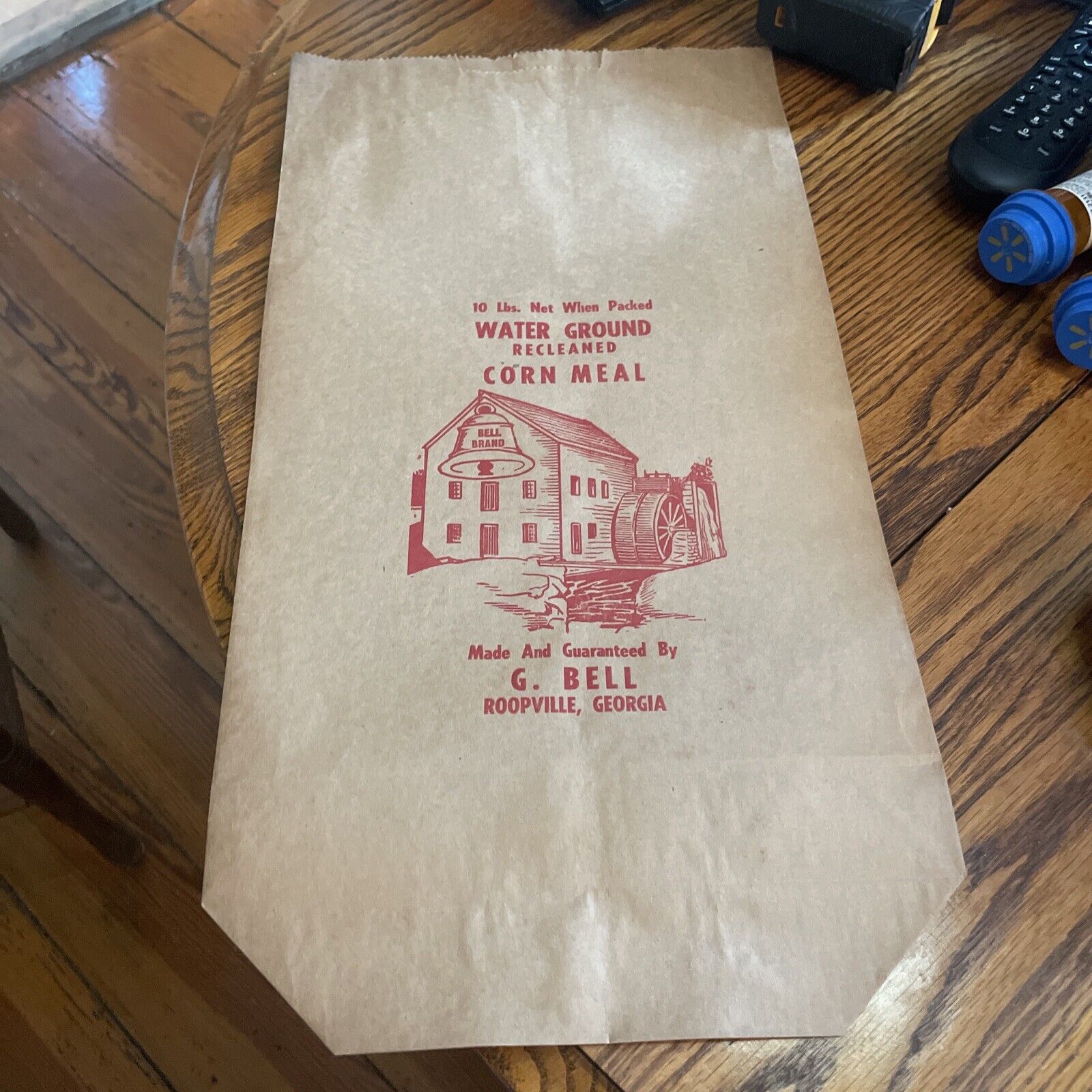 Vintage NOS Paper Corn Meal Bag 10 lbs G Bell Roopville Ga
