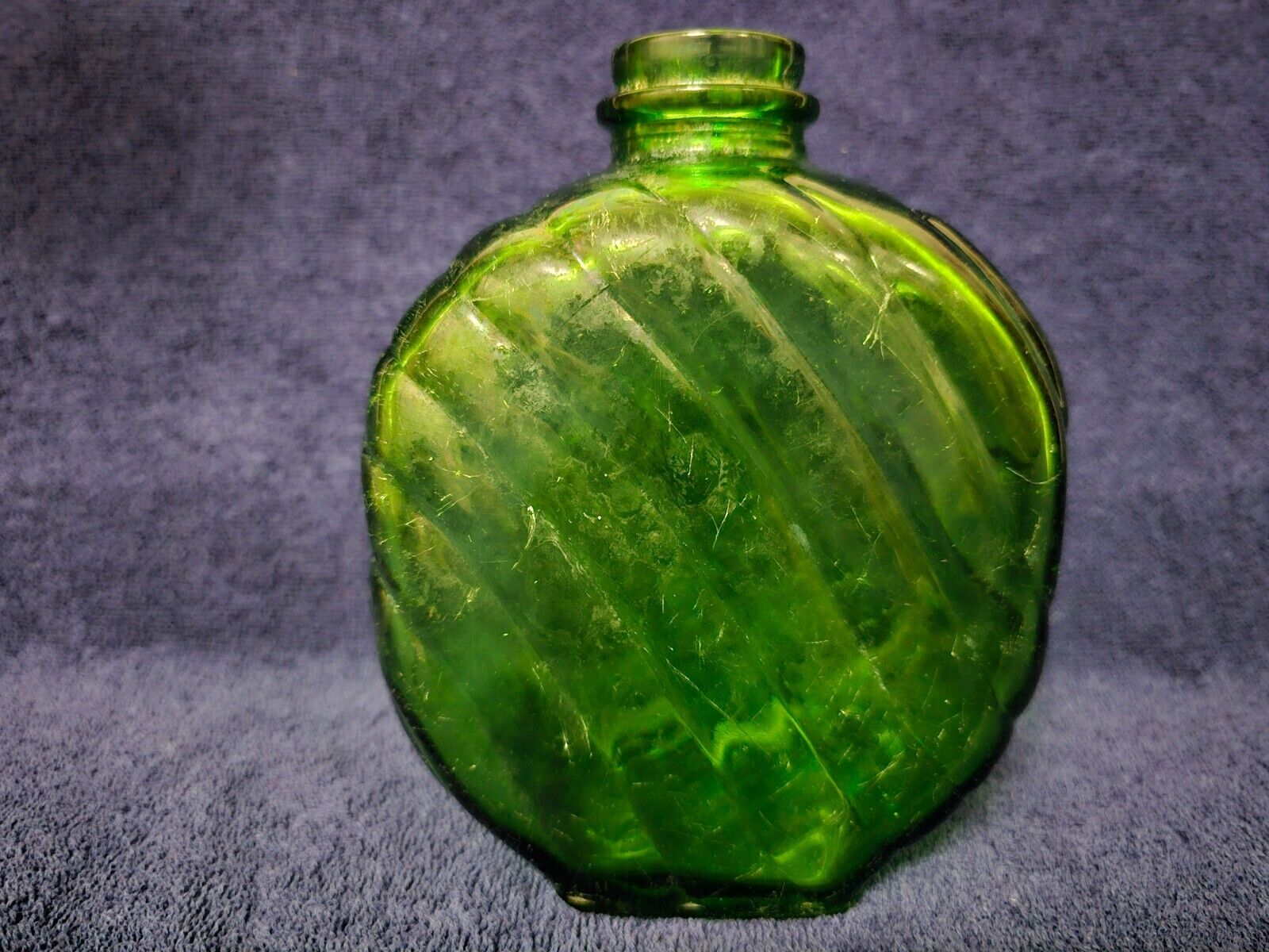 Vintage Owens Illinois Green Glass Refrigerator Water Bottle