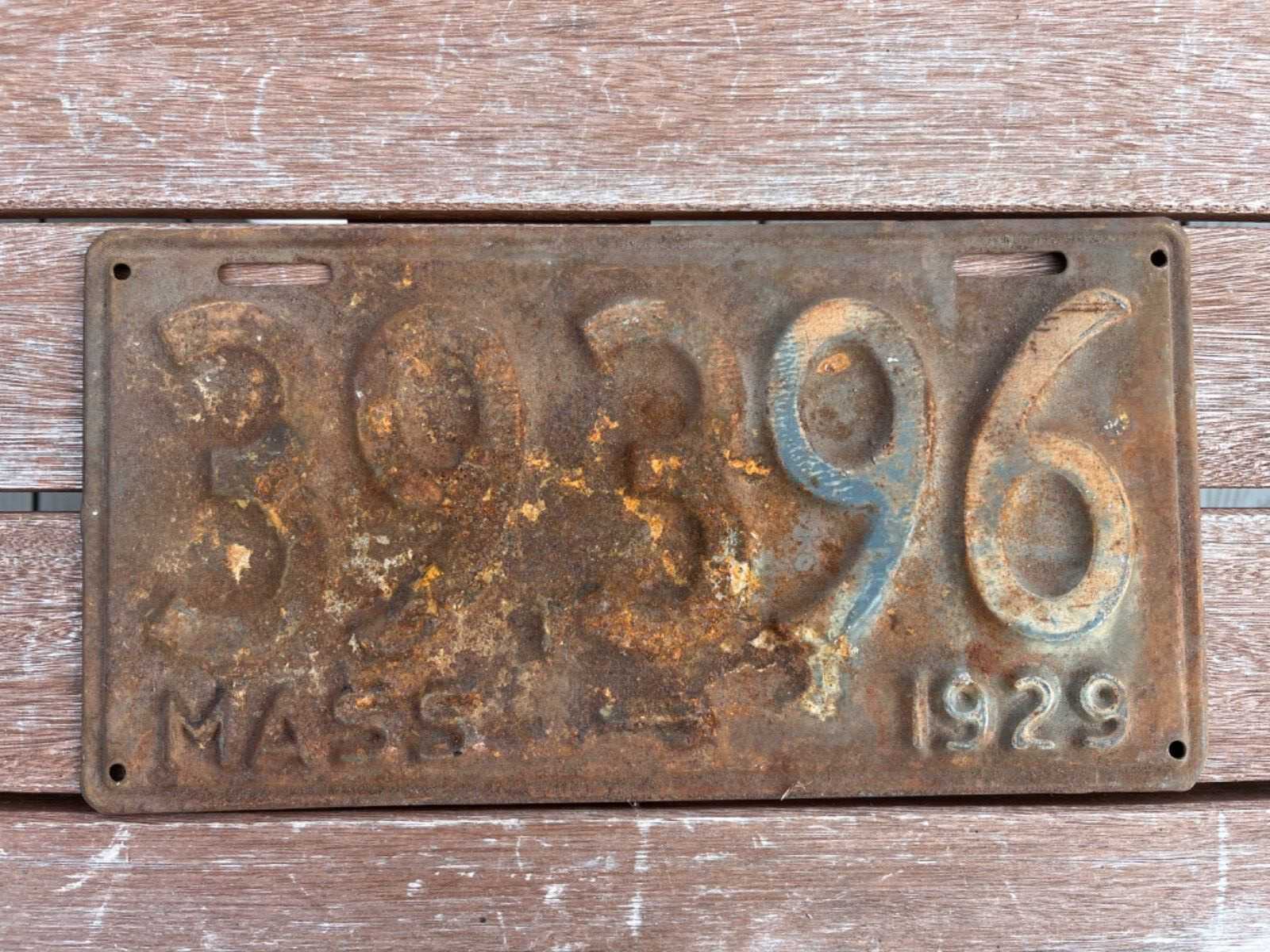 1929 Massachusetts License Plate 39 396