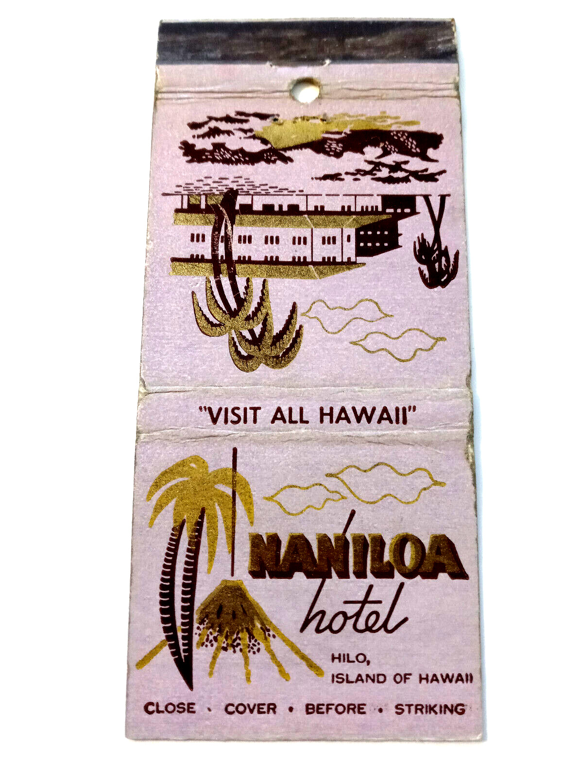 Vintage Matchbook: Naniloa Hotel, Hilo, Hawaii HI