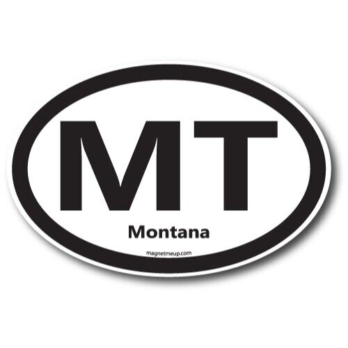 MT Montana US State Oval Magnet Decal, 4x6 Inches, Automotive Magnet for Car