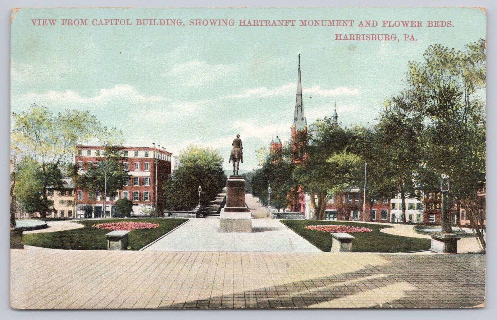 View From Capital Building Hartranft Harrisburg Pennsylvania Vintage Postcard