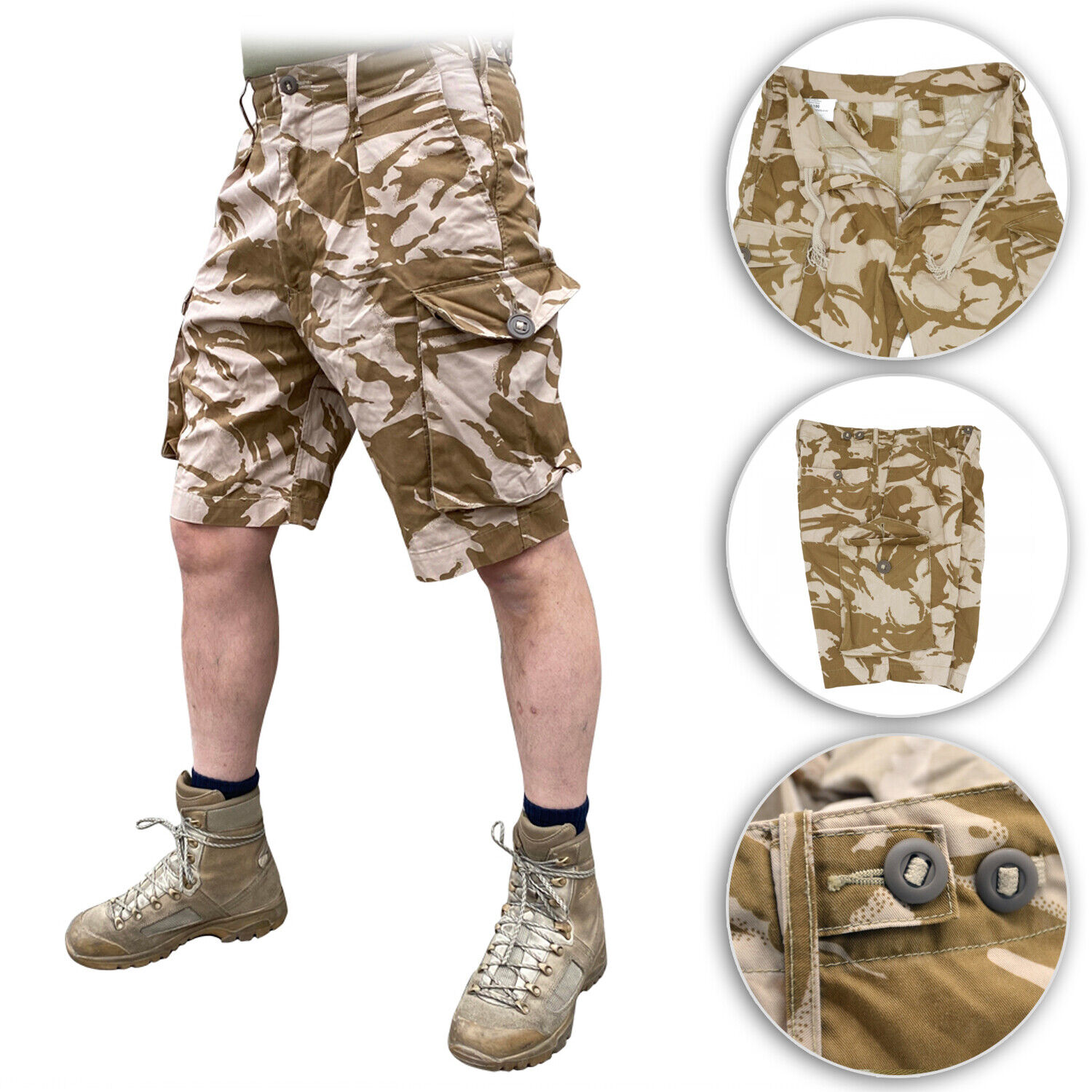 British Army Shorts Surplus Desert DPM Sand Military Combat Summer Lightweight