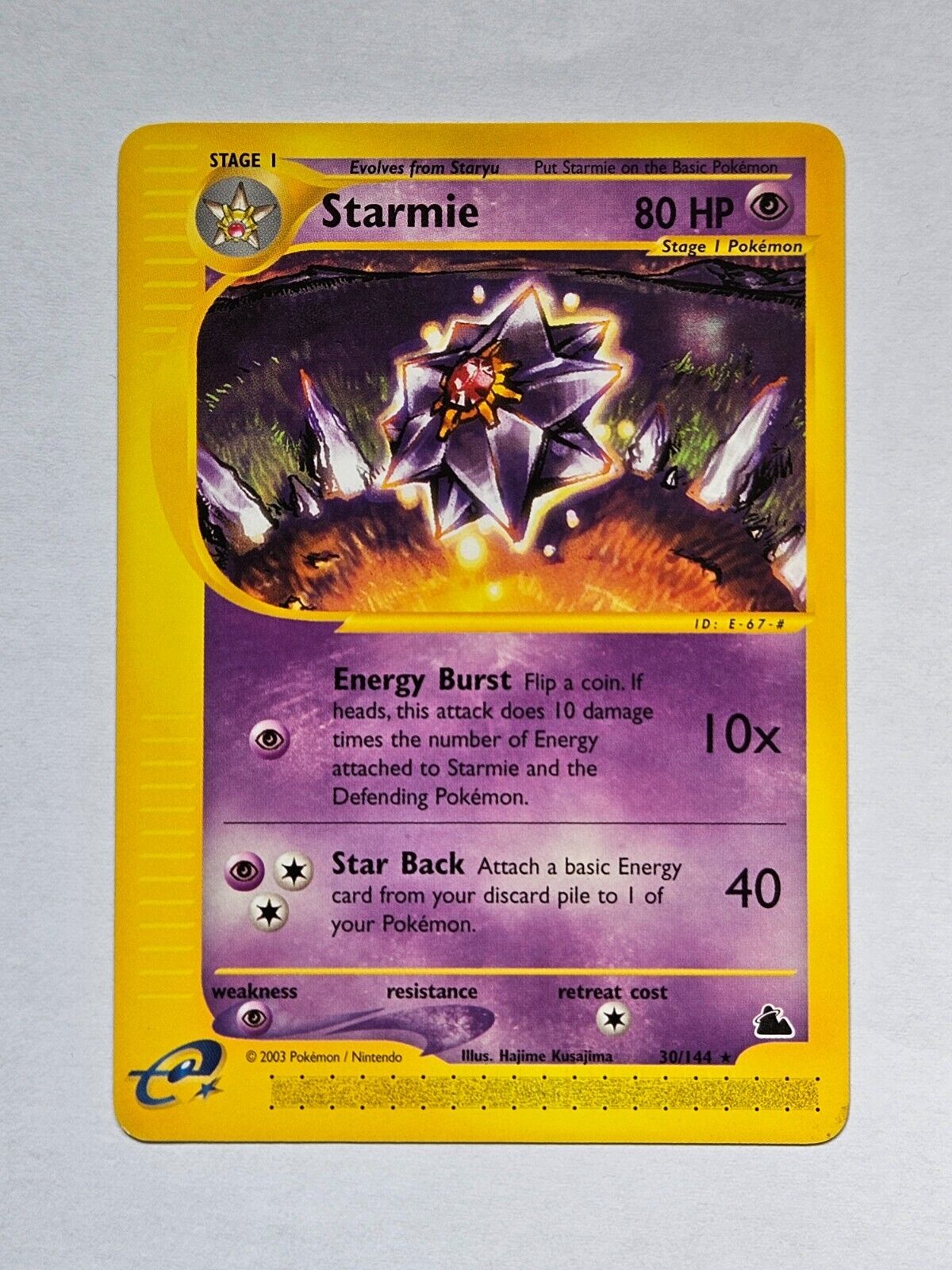 Starmie 30/144 Skyridge Rare Non-Holo Pokemon Card WOTC 2003 - Near Mint