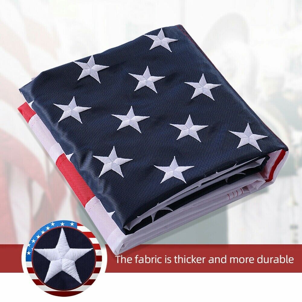 Jetlifee American Flag 5x8 ft 210D UV Protected Embroidered Stars US USA Flag