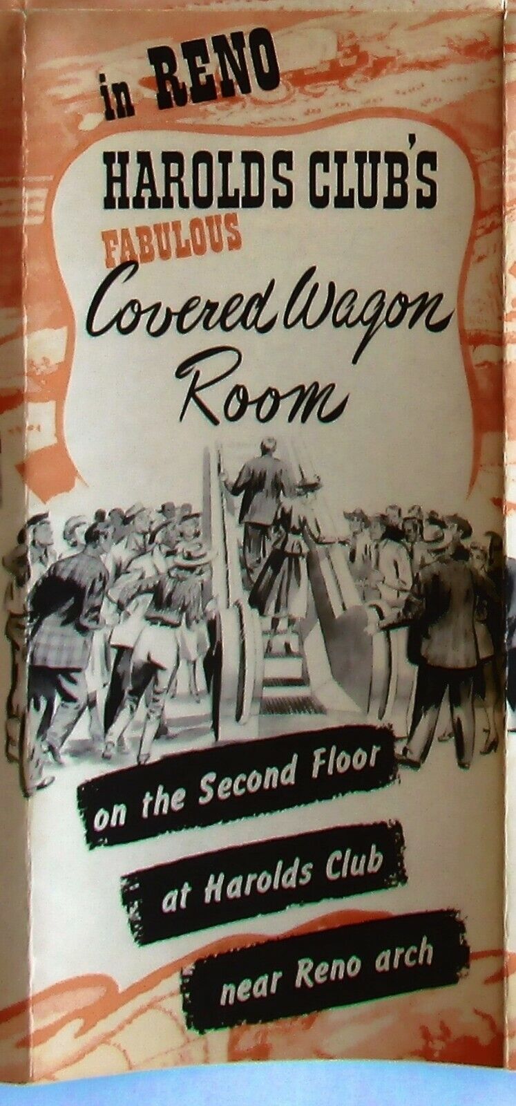 1949 In Reno Harolds Club Fabulous Covered Wagon Room Brochure Paintings etc NV