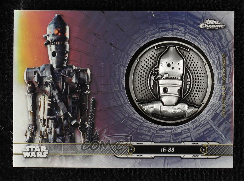 2019 Star Wars Chrome Legacy Droid Commemorative Medallion Blue 46/99 IG-88 02p0