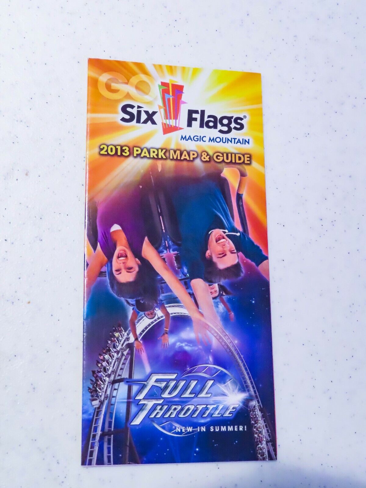 2013 Six Flags Magic Mountain Park Map. featuring Full Throttle