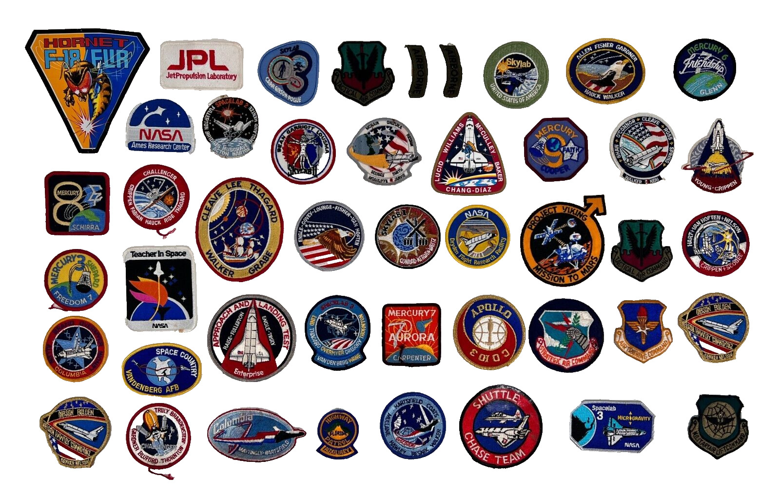 VINTAGE LOT of 45 PATCHES STICKERS  NASA Apollo ENNEDY SPACE CENTER Boy Scouts