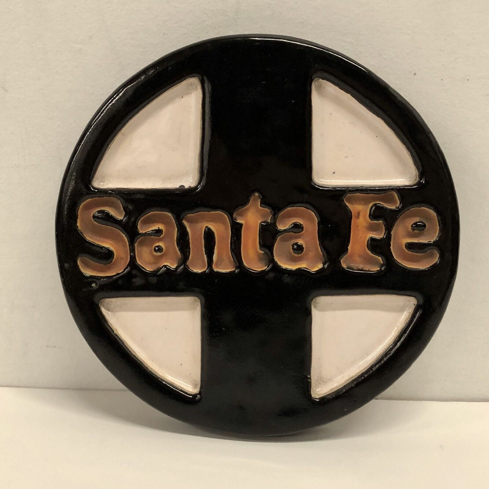 RARE Proutyline Vintage Tile Santa Fe Railroad Memorabilia