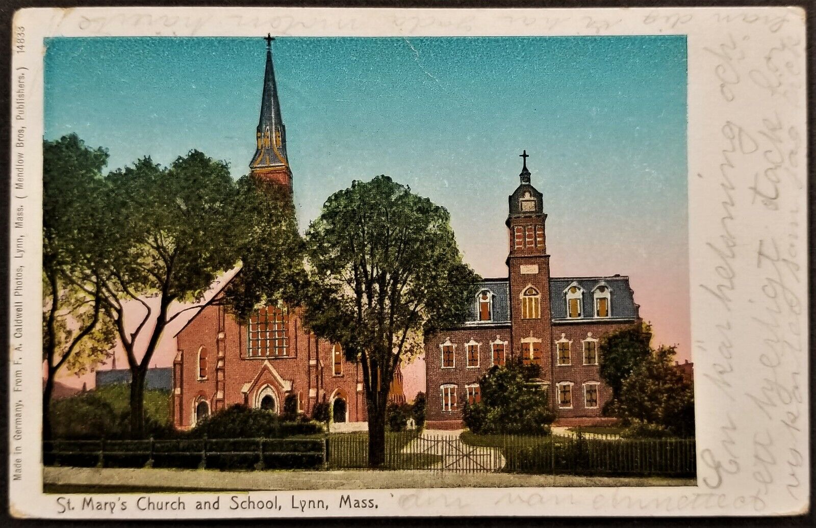 Copper Windows, St Mary\'s Church and School, Lynn, MA. Pre-1908. 