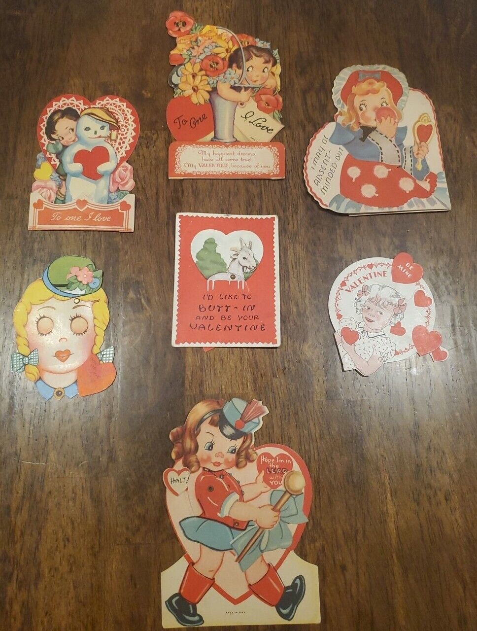 Vintage 1930- 40’s Valentine\'s Day Cards Mechanical Pop Up Lot of 7 Rare Designs