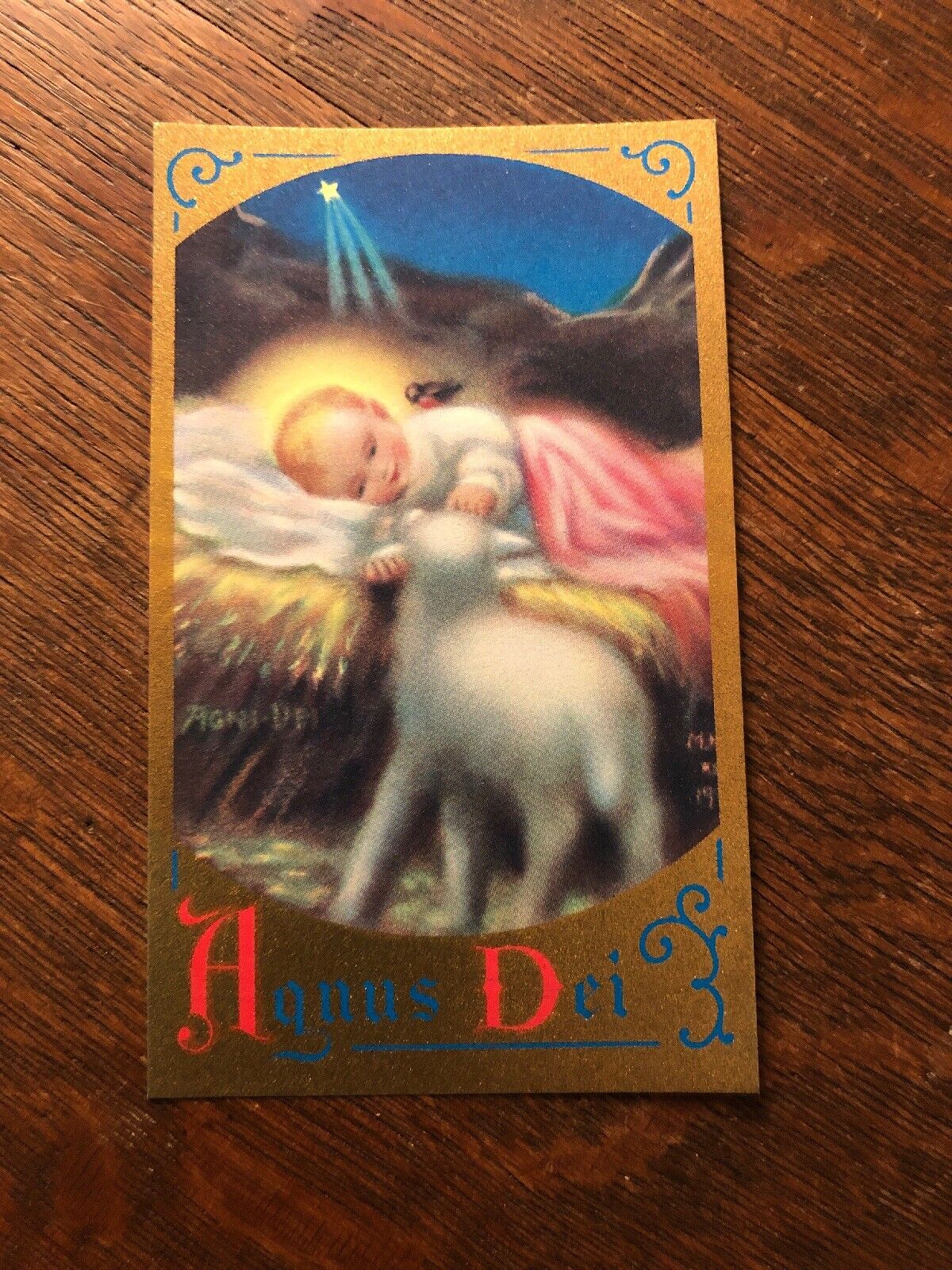 Vintage Catholic Holy Card - Angus Dei Christ The Lamb Of God - Nealis Christmas