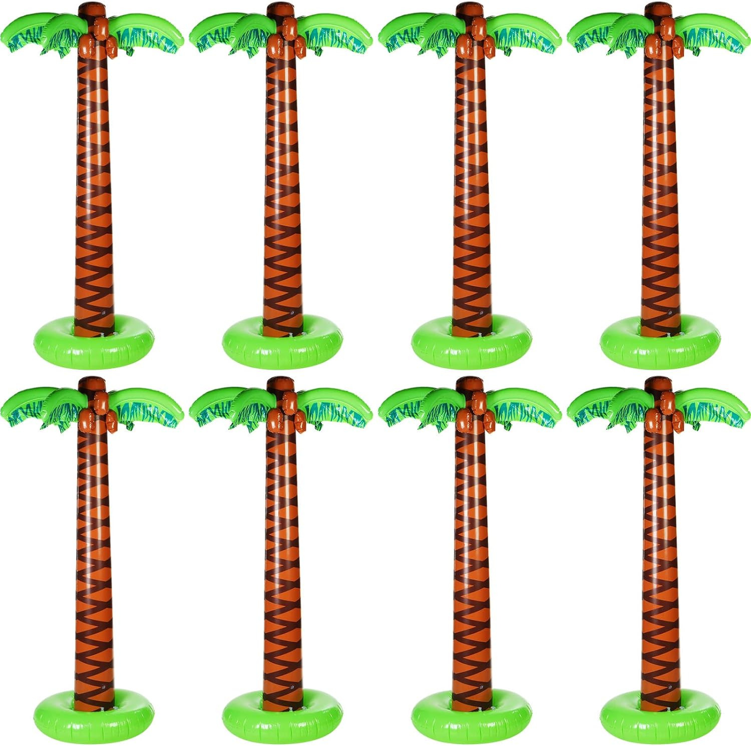 8 Pcs Inflatable Palm Trees 66 In/ 5.5 Ft Blow up Coconut Trees Large Hawaiian P