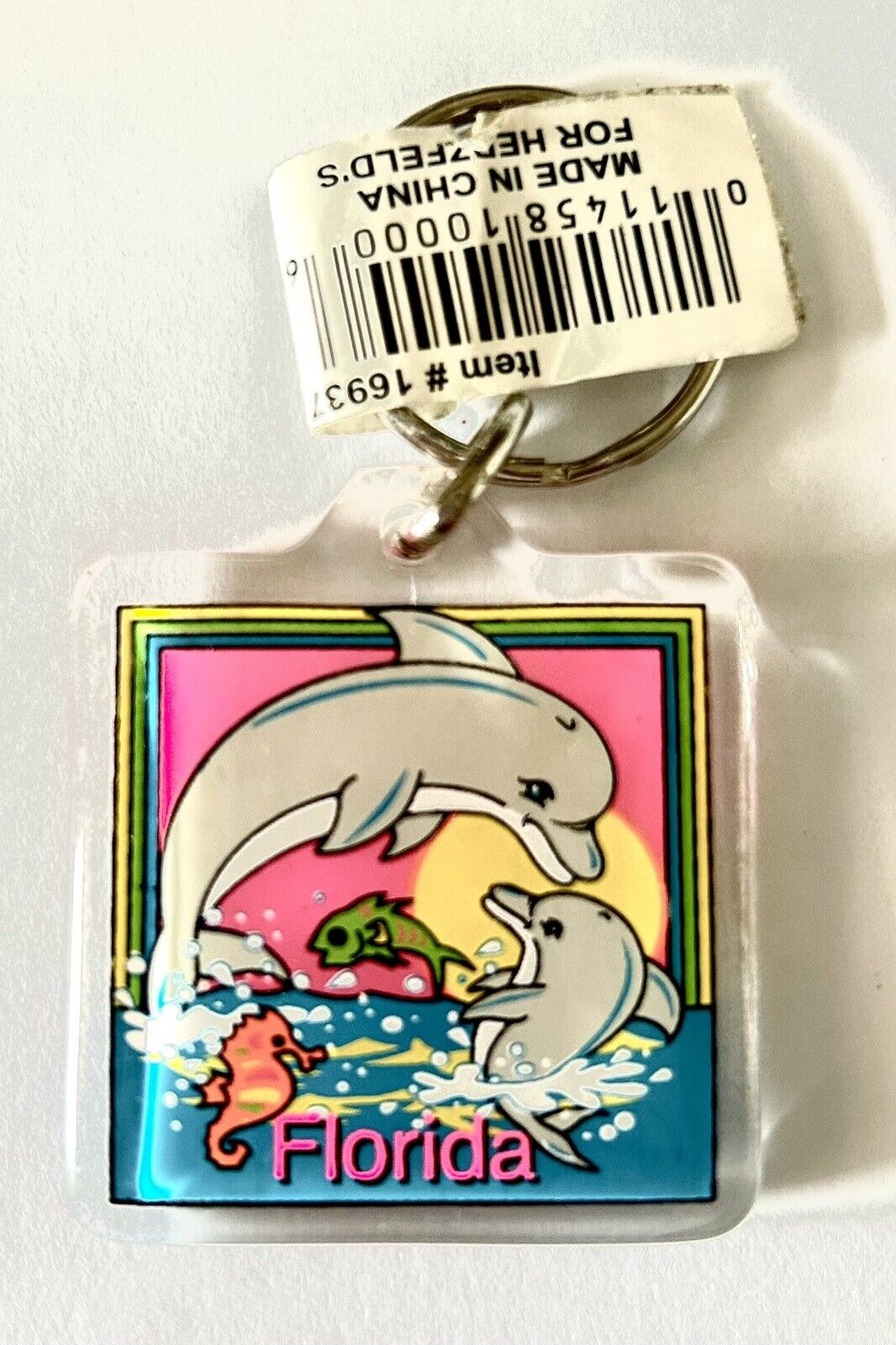 Florida Keychain Dolphins Fish Vintage Souvenir
