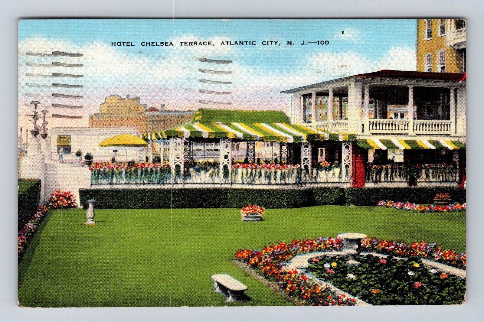Atlantic City NJ-New Jersey, Hotel Chelsea Terrace, Vintage c1944 Postcard