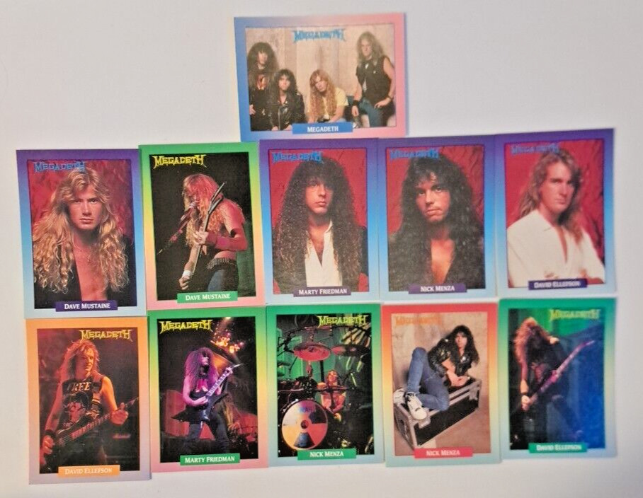 1991 Brockum Rock Cards MegaDeath Band Card Collection 29 Card Lot NM