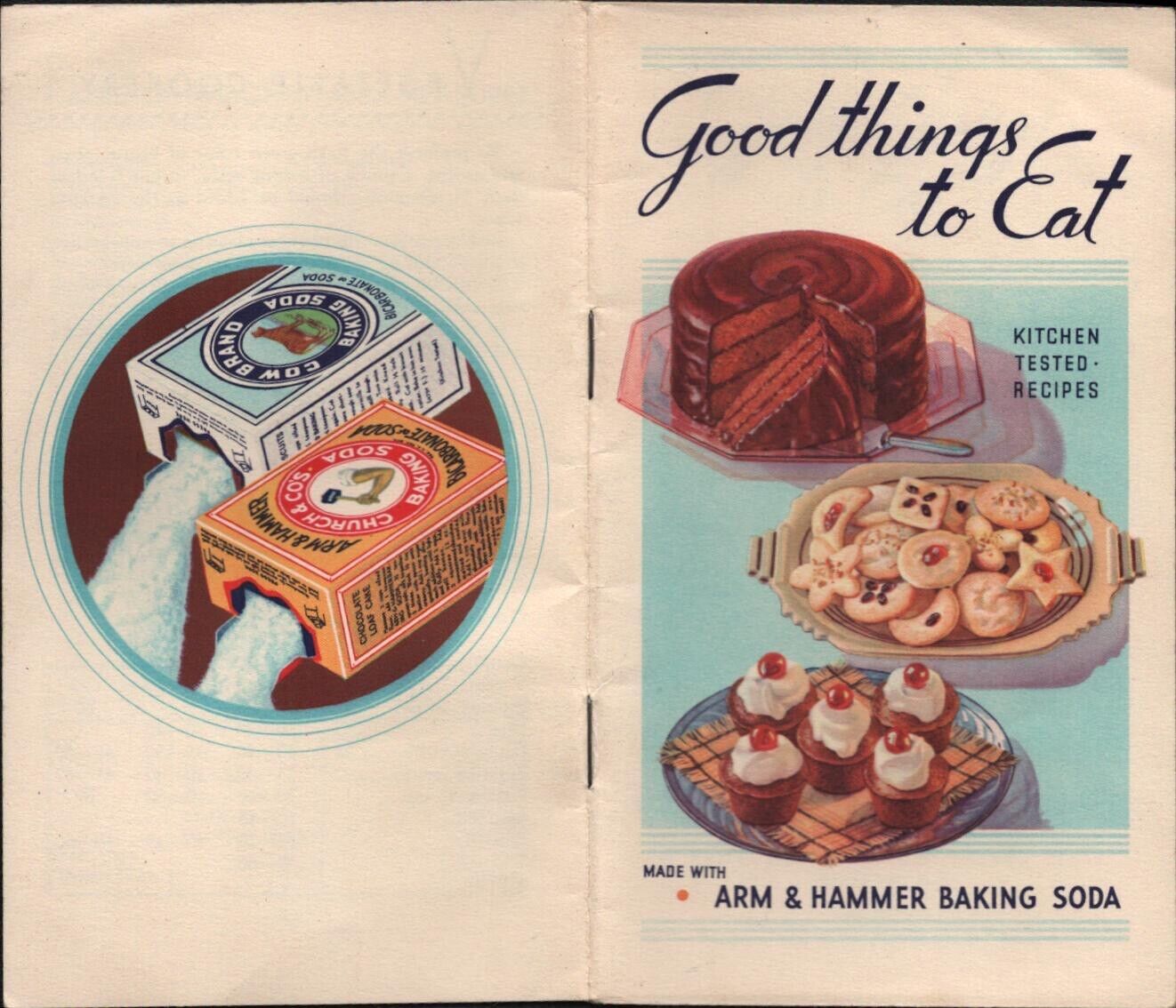 1935 ARM & HAMMER BAKING SODA vintage advertising cookbook \
