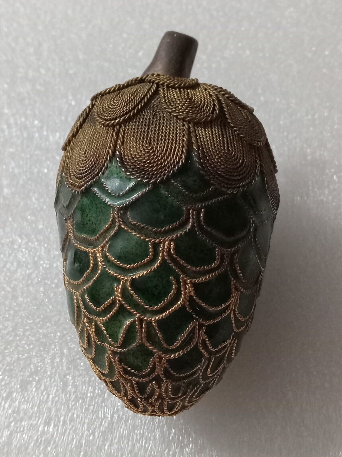 Vintage NYCO INTERNATIONAL Victorian Enamel Ornament Pinecone Shaped