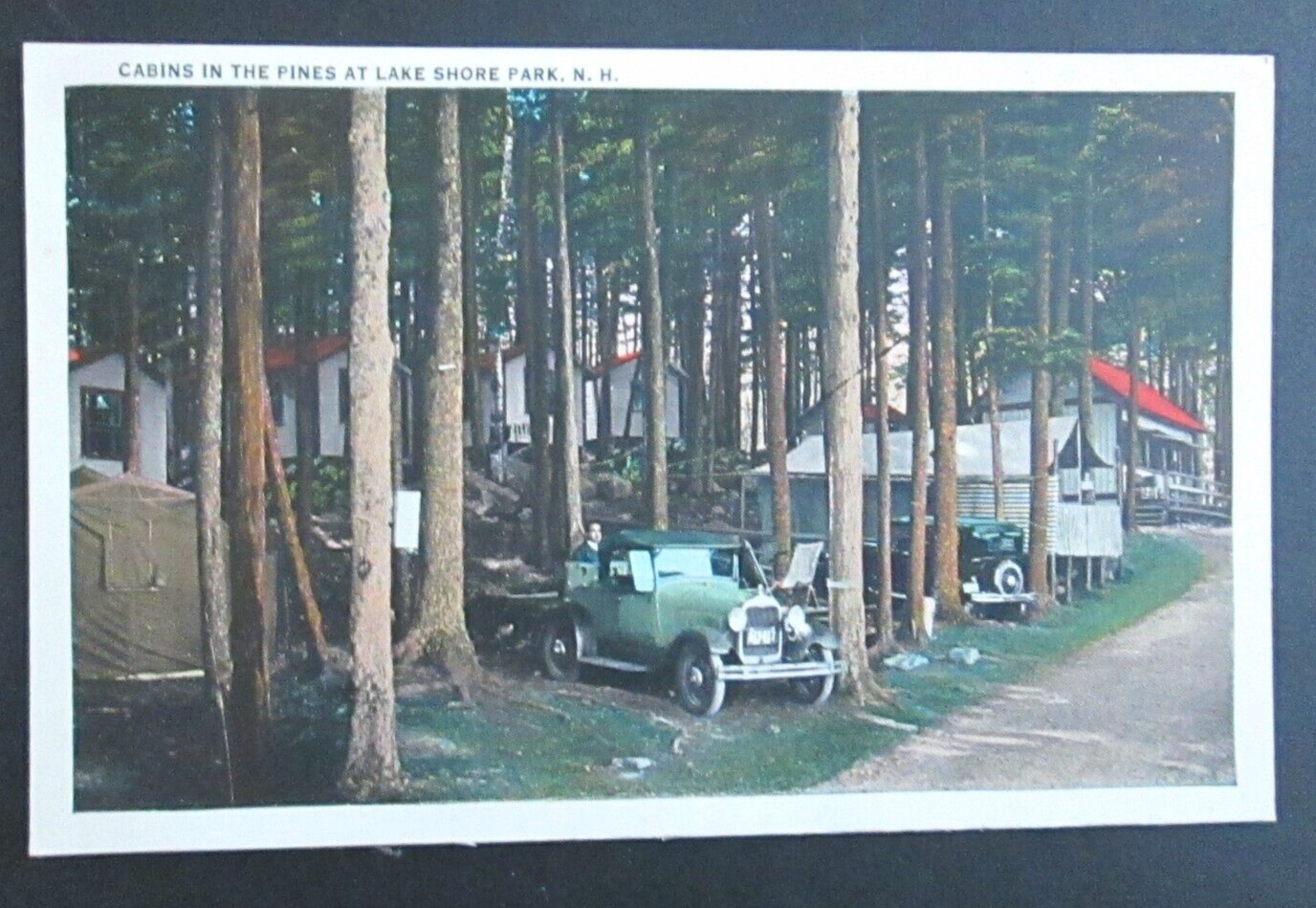 Cabins in the Pines at Lake Shore Park NH Unposted Pre Linen Postcard