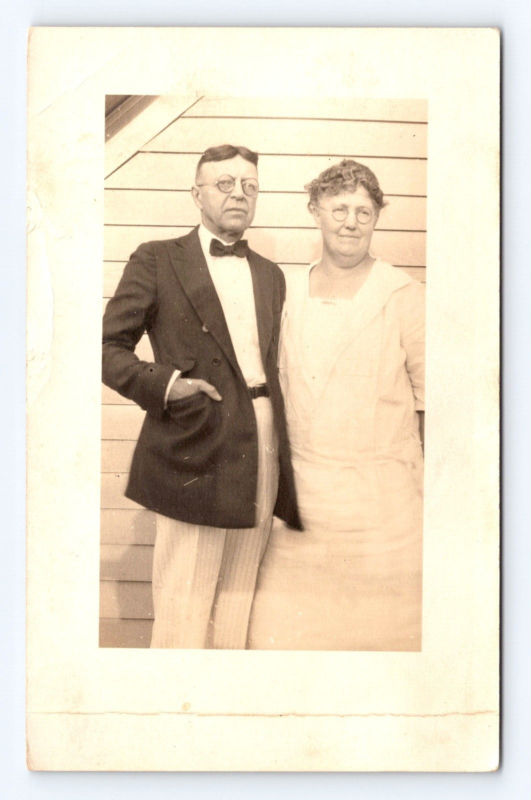 Postcard RPPC Photo Sr Citizens Man Woman Well Dressed Undivided back Pre 1907