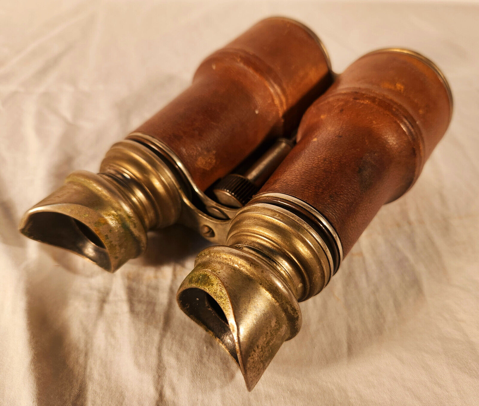 Vintage Leather & Brass Field Glasses (Binoculars)