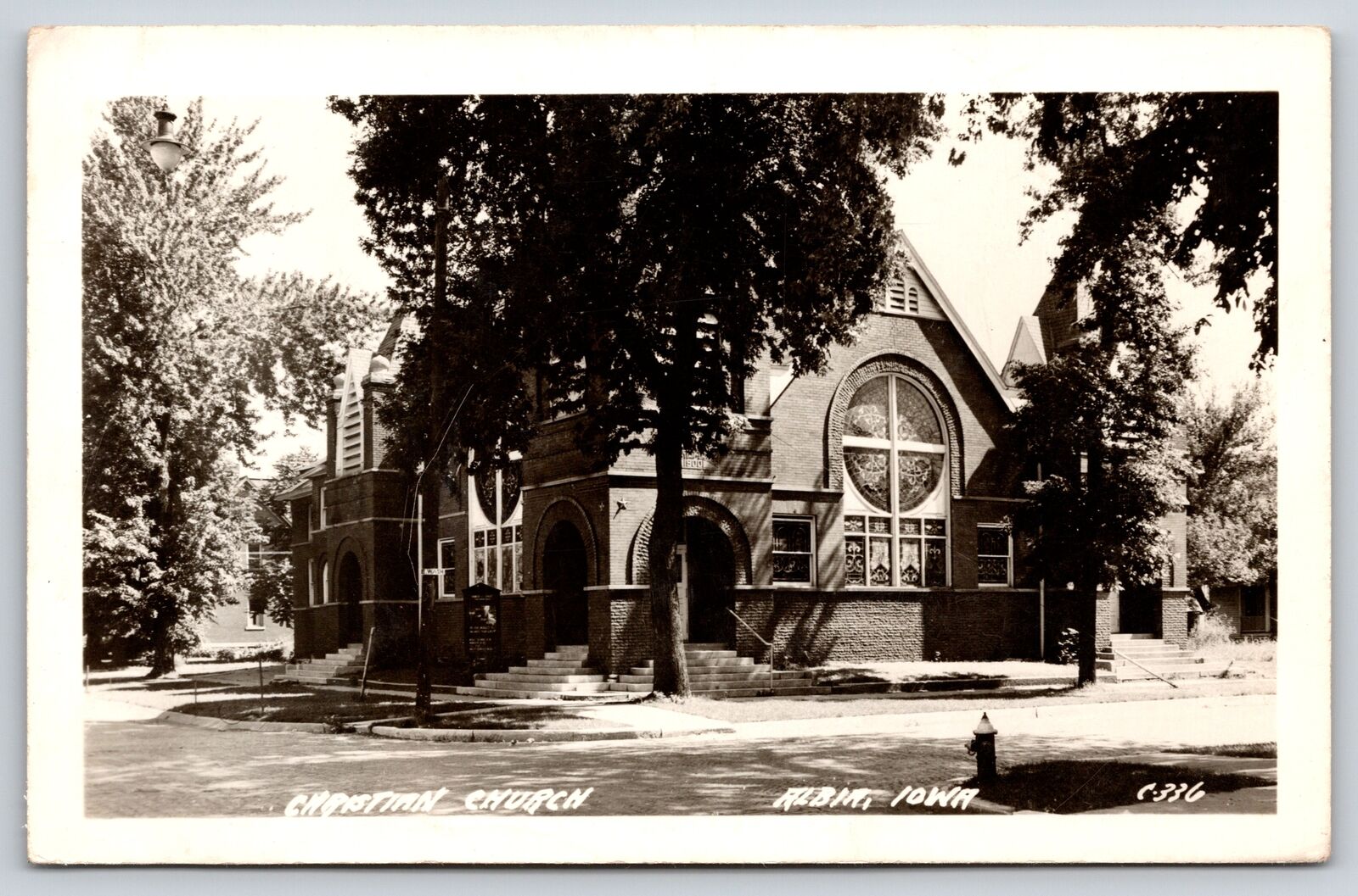 Albia Iowa~Christian Church~1940s RPPC