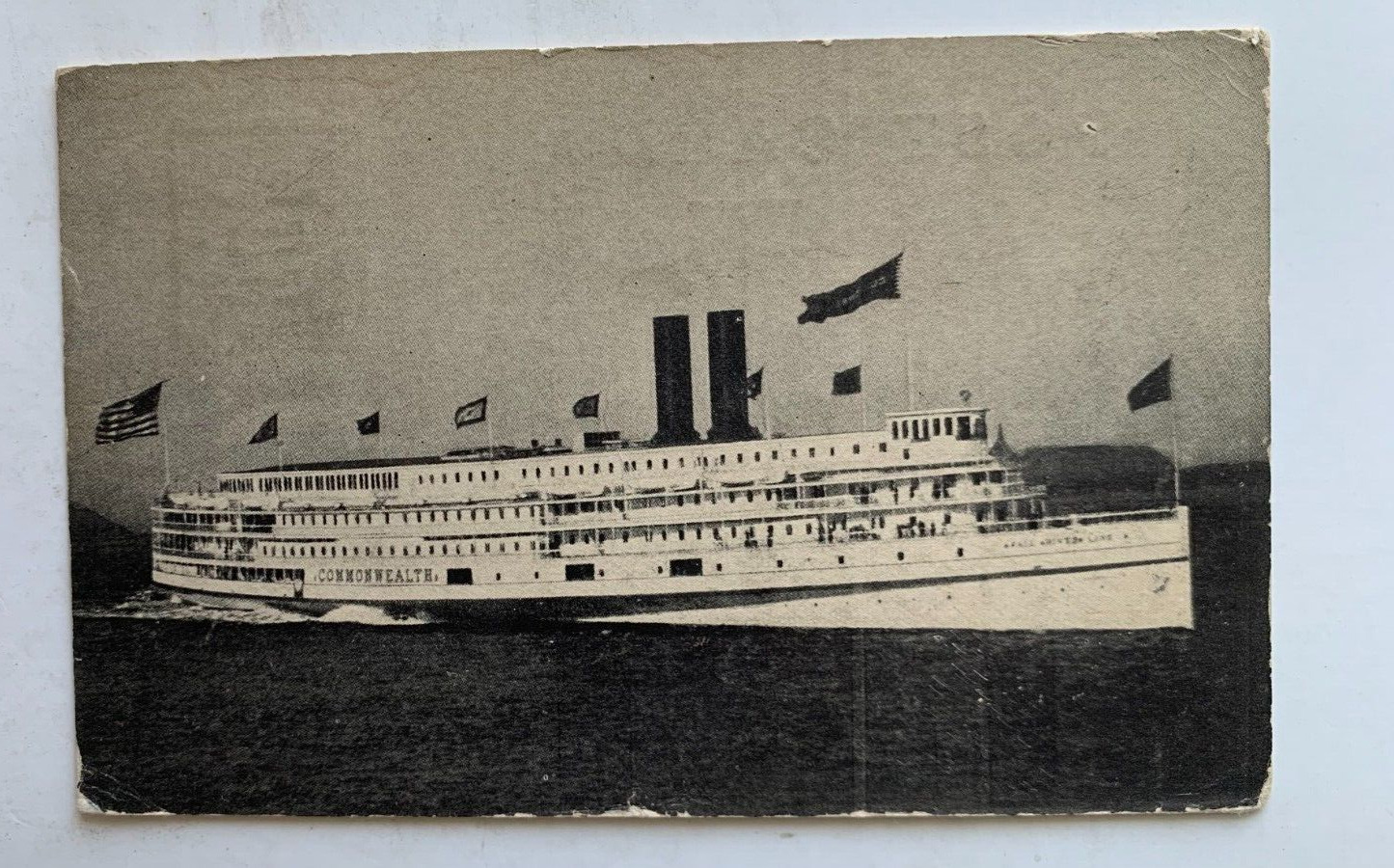 1910 Ship Postcard Massachusetts Fall River Line Steamer Commonwealth steamship