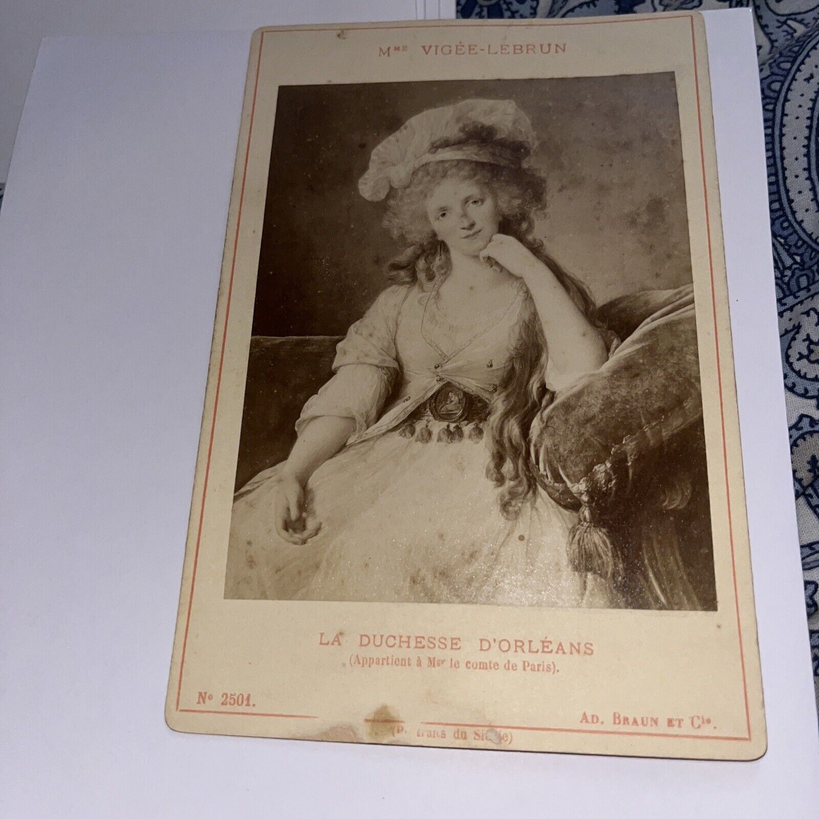 Antique Cabinet Card: Louise Marie Adélaïde de Bourbon, Duchess of Orléans