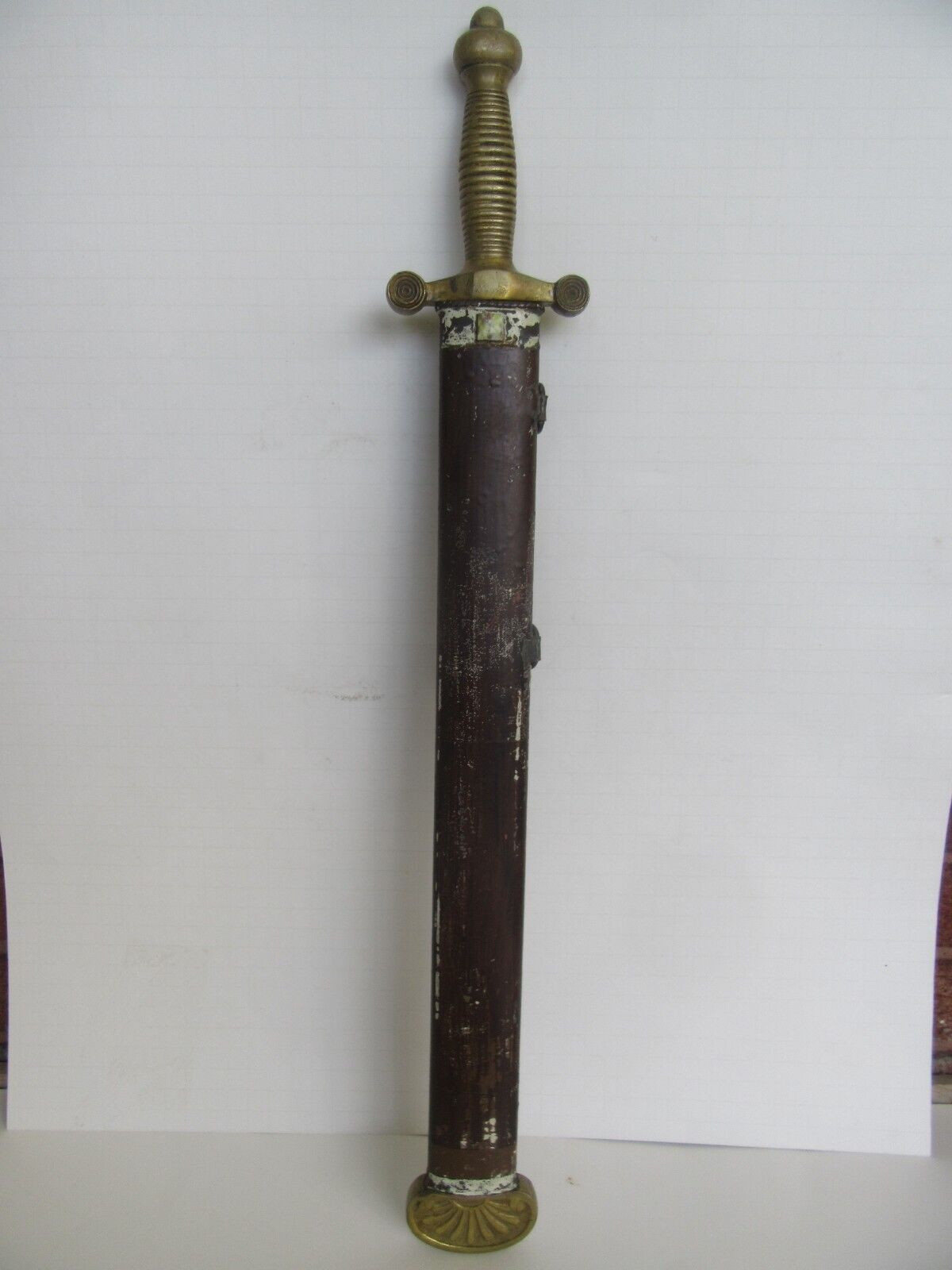 Antique French ? Artillery Sword w/ Scabbard, Unmarked (22 1/2\