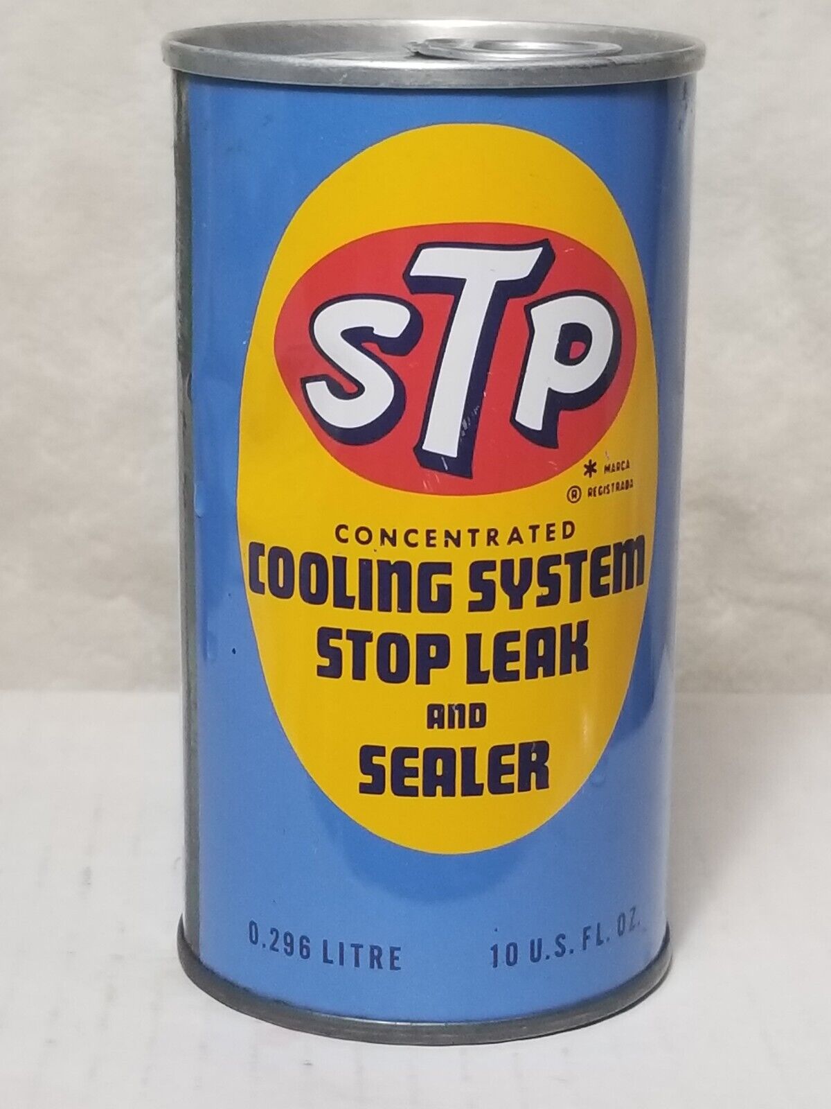 Vintage NOS 1977 STP Cooling System Stop Leak Full Unopened Metal Tin Oil Can