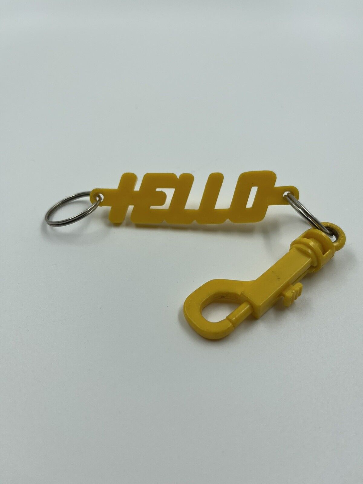 Vintage 1990s HELLO Spell Out Keychain Key Chain Key Ring