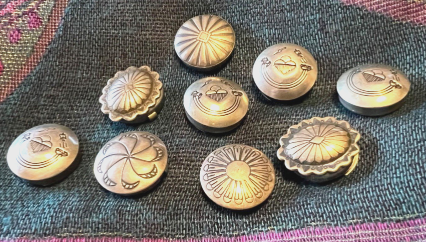 Vintage Navajo Silver Button Covers Native American Indian