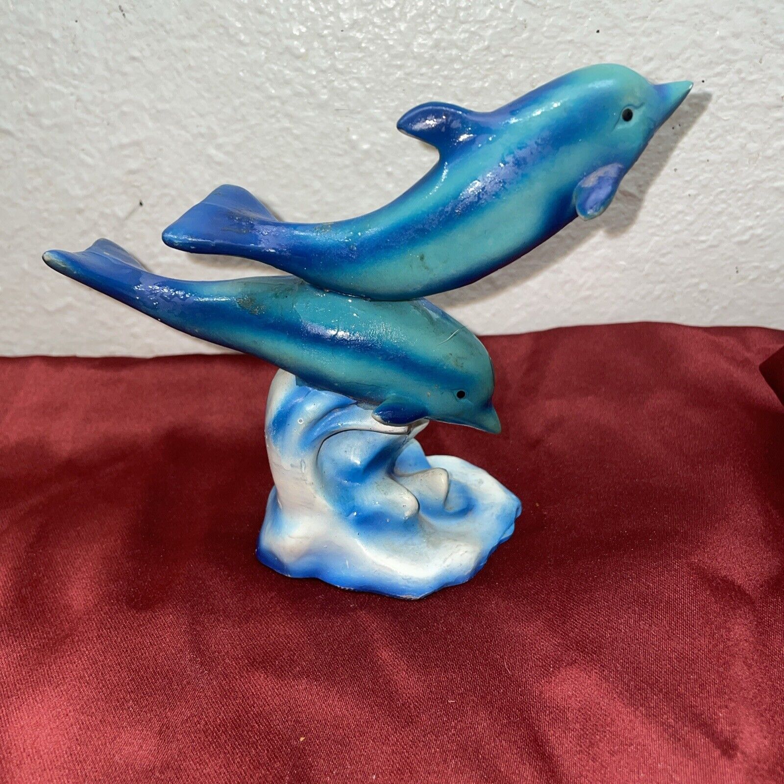 Vintage 2 Dolphins Riding A Wave
