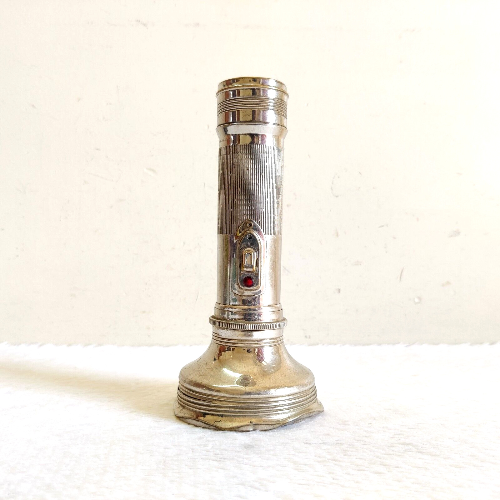 1930s Vintage United Electric Brass Flashlight Torch Hong Kong Decorative Tool13