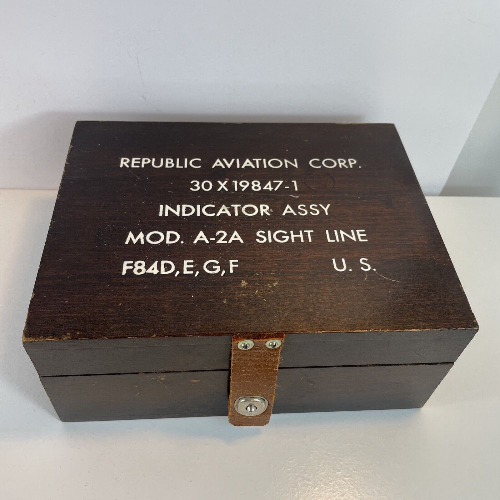 Republic Aviation Corp Empty Wood Box 1940s For F84 Jet Fighter US Rare