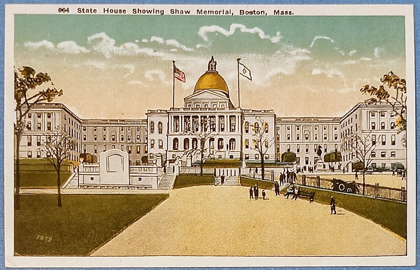 State House and Shaw Memorial Boston Massachusetts Old Postcard Unused  E5