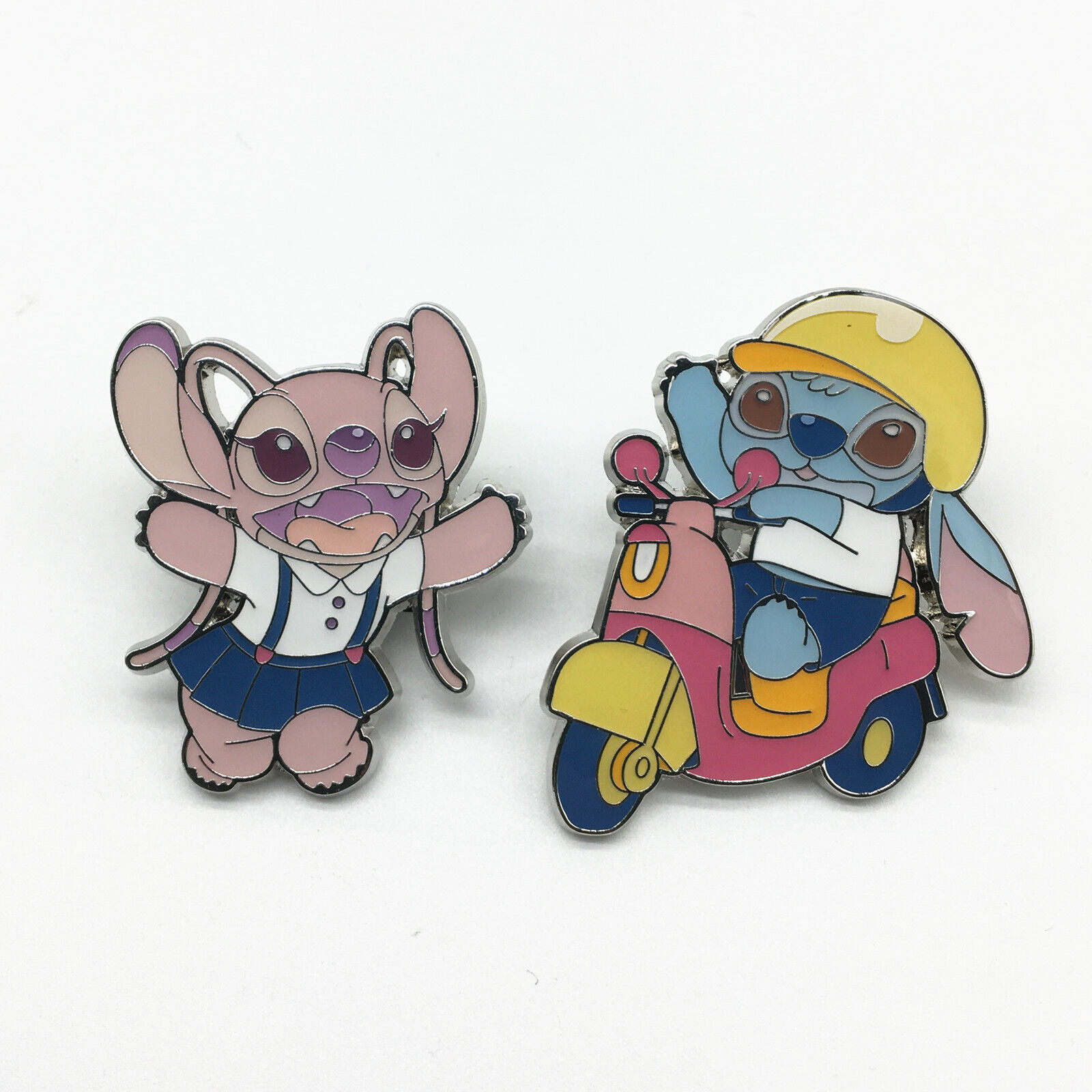 Shanghai Disney Pin SHDL 2023 Game Prize Pin Stitch Angel MotoCycle Two Pins