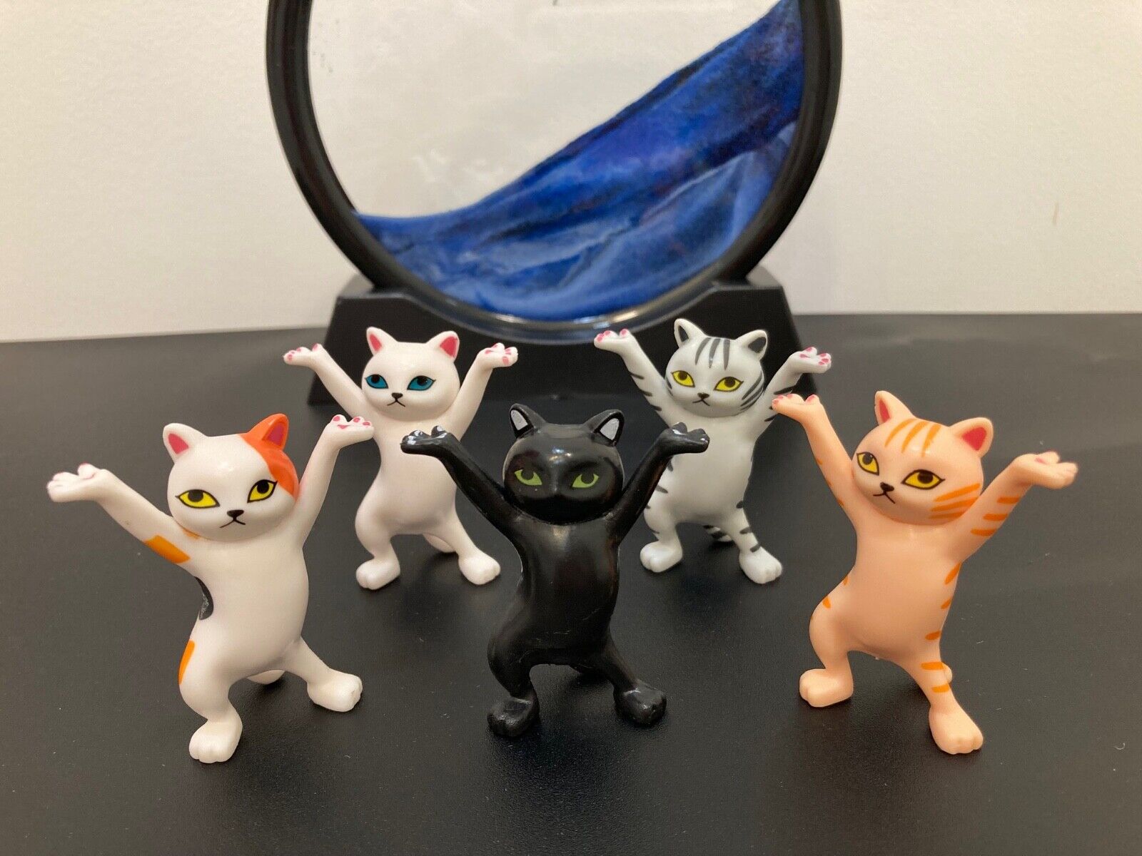 5 PCs Miniature Dancing Kittens Cats Figurines Set, Dancing Cats Ornaments