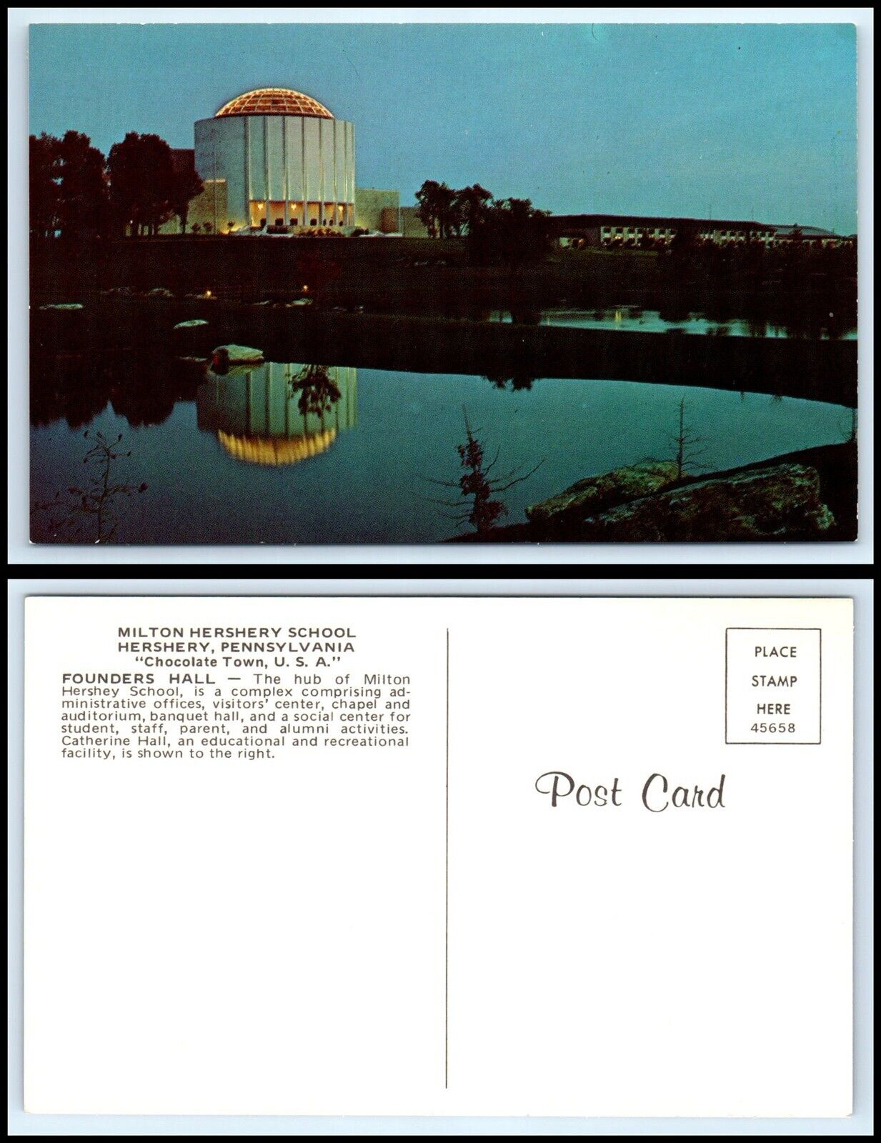 PENNSYLVANIA Postcard - Hershey, Milton Hershey School, Founders Hall H34