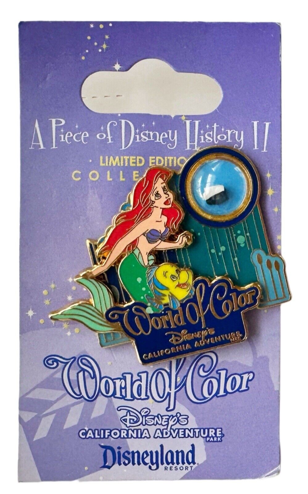 DLR Piece of Disney History Little Mermaid World of Color LE Pin